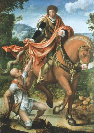 Saint Martin Dividing His Cloak by Pieter Coecke van Aelst